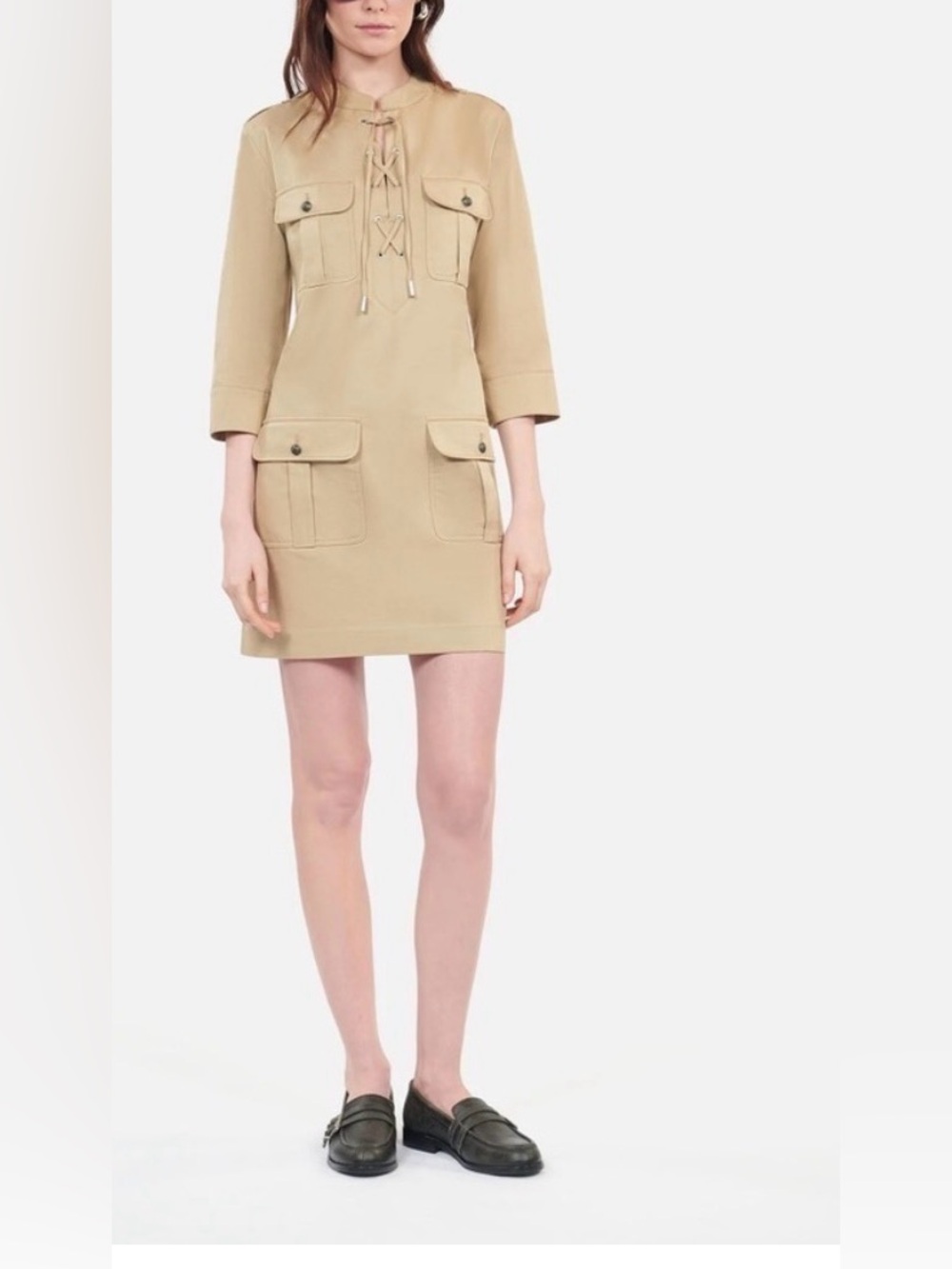 The kooples designer dress Twilly Camel Khaki size small